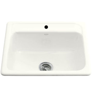 K5964-1-0 Mayfield White/Color Single Bowl Kitchen Sink - White K5964-1-0 Mayfield White/Color Single Bowl Kitchen Sink - White