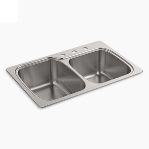 K75791-3-NA Verse Stainless Steel Dual Mount Double Bowl Kitchen Sink - Stainless Steel K75791-3-NA Verse Stainless Steel Dual Mount Double Bowl Kitchen Sink - Stainless Steel