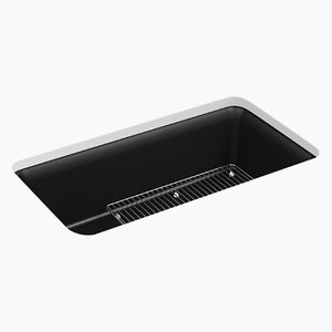 K8206-CM1 Cairn White/Color Undermount - Single Bowl Kitchen Sink - Matte Black