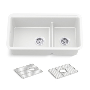 K27786-CM6 Cairn White/Color Undermount - Double Bowl Kitchen Sink - Matte White