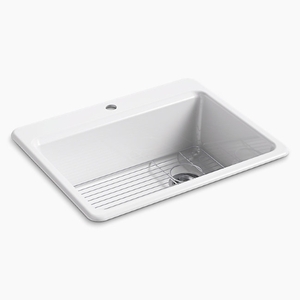 K8668-1A1-0 Riverby White/Color Single Bowl Kitchen Sink - White