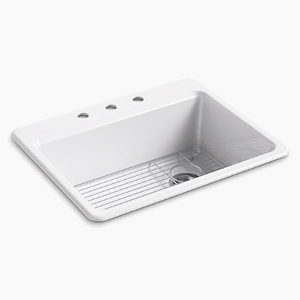 K8668-3A1-0 Riverby White/Color Single Bowl Kitchen Sink - White