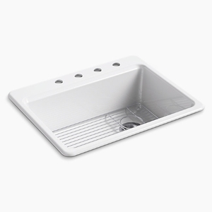 K8668-4A1-0 Riverby White/Color Single Bowl Kitchen Sink - White