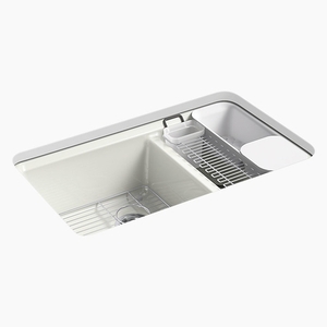 K8669-5UA3-NY Riverby White/Color Undermount - Double Bowl Kitchen Sink - Dune K8669-5UA3-NY Riverby White/Color Undermount - Double Bowl Kitchen Sink - Dune