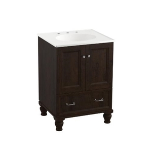 K99514-LG-1WB Damask Up to 24" Bathroom Vanity - Claret Suede