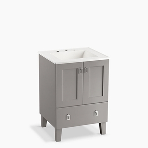 K99527-LG-1WT Poplin Up to 24" Bathroom Vanity - Mohair Grey