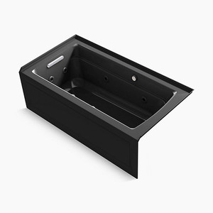 1122-XGHLA-7 Archer 60'' x 32'' Whirlpool Bath - Black