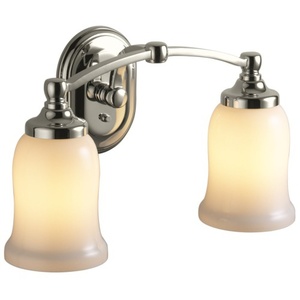 K11422-SN Bancroft 2 Bulb Bathroom Lighting - Vibrant Polished Nickel