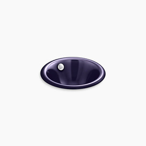 20211-DGB Iron Plains Self Rimming Cast Iron Bathroom Sink - Indigo Blue