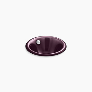 20211-PLM Iron Plains Self Rimming Cast Iron Bathroom Sink - Black Plum