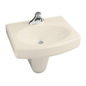 K2035-1-96 Pinoir Wall Hung Bathroom Sink - Biscuit K2035-1-96 Pinoir Wall Hung Bathroom Sink - Biscuit