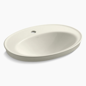 K2075-1-96 Serif Self Rimming Bathroom Sink - Biscuit