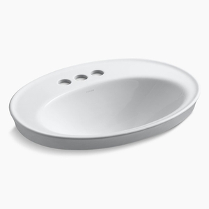 K2075-4-0 Serif Self Rimming Bathroom Sink - White