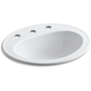 K2196-8-0 Pennington Self Rimming Bathroom Sink - White