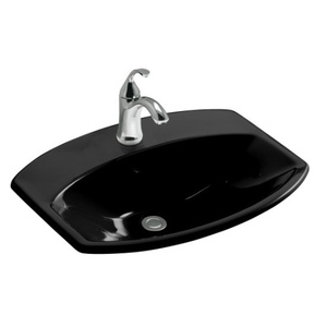 K2351-1-7 Cimarron Self Rimming Bathroom Sink - Black