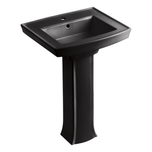 K2359-1-7 Archer Pedestal Bathroom Sink - Black