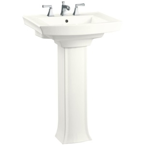 K2359-8-0 Archer Pedestal Bathroom Sink - White