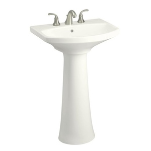 K2362-4-0 Cimarron Pedestal Bathroom Sink - White