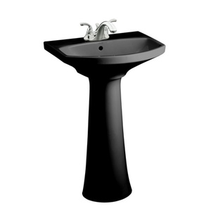 K2362-4-7 Cimarron Pedestal Bathroom Sink - Black