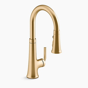 K23764-2MB Tone Pull-Out Spray Kitchen Faucet - Vibrant Brushed Moderne Brass