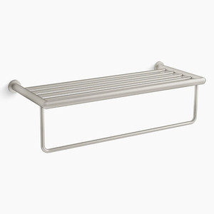 24552-BN Kumin Vanity Shelf Bathroom Accessory - Vibrant Brushed Nickel 24552-BN Kumin Vanity Shelf Bathroom Accessory - Vibrant Brushed Nickel