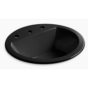 K2714-8-7 Bryant Self Rimming Bathroom Sink - Black