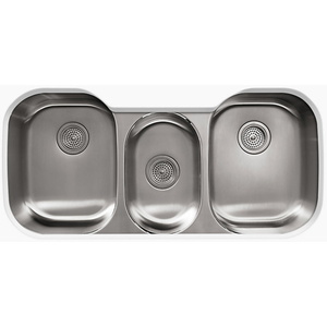 K3166-NA Undertone Triple Bowl Sink Kitchen Sink - Stainless Steel