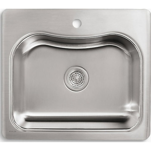 K3362-1-NA Staccato Stainless Steel Single Bowl Kitchen Sink - Stainless Steel