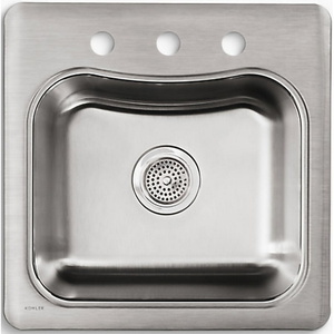 K3363-3-NA Staccato Self-Rimming Bar Sink - Stainless Steel