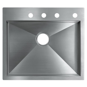 K3822-4-NA Vault Stainless Steel Dual Mount Single Bowl Kitchen Sink - Stainless Steel