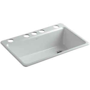 K5871-5UA3-95 Riverby White/Color Undermount - Single Bowl Kitchen Sink - Ice Grey K5871-5UA3-95 Riverby White/Color Undermount - Single Bowl Kitchen Sink - Ice Grey