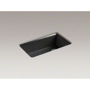 K5871-5UA3-7 Riverby White/Color Undermount - Single Bowl Kitchen Sink - Black