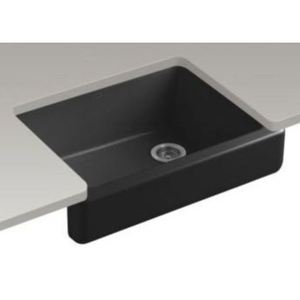 K6486-7 Whitehaven Apron Front / Specialty Sink Kitchen Sink - Black