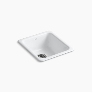 K6584-0 Iron/Tones White/Color Dual Mount Single Bowl Kitchen Sink - White