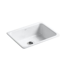 K6585-0 Iron/Tones White/Color Single Bowl Kitchen Sink - White