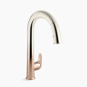 72218-3RS Sensate Pull-Out Spray Kitchen Faucet - Vibrant Ombre Rose Gold/Polished Nickel