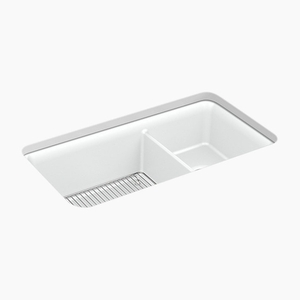 K8204-CM6 Cairn White/Color Undermount - Double Bowl Kitchen Sink - Matte White