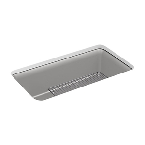 K8206-CM4 Cairn White/Color Undermount - Single Bowl Kitchen Sink - Matte Grey K8206-CM4 Cairn White/Color Undermount - Single Bowl Kitchen Sink - Matte Grey