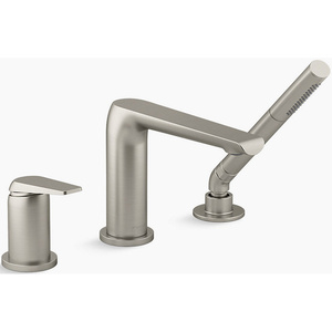 K97360-4-BN Avid Deck Mount With Handshower Tub Faucet - Vibrant Brushed Nickel