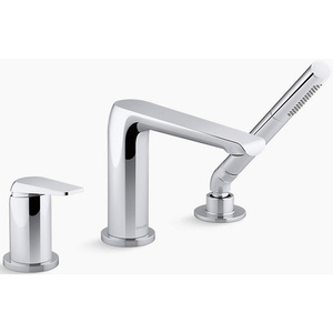 K97360-4-CP Avid Deck Mount With Handshower Tub Faucet - Polished Chrome