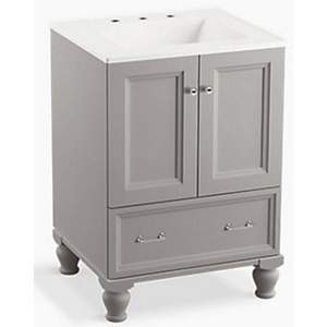 K99514-LG-1WT Damask Up to 24" Bathroom Vanity - Mohair Grey