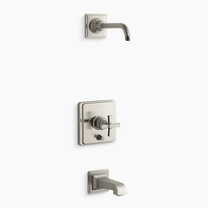 KT13133-3AL-BN Pinstripe Tub & Shower Faucet Trim Trim Kit - Vibrant Brushed Nickel