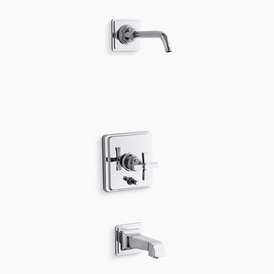 KT13133-3AL-CP Pinstripe Tub & Shower Faucet Trim Trim Kit - Polished Chrome