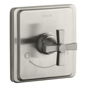 KT13173-3A-BN Pinstripe Pure Thermostatic Valve Trim Trim Kit - Vibrant Brushed Nickel