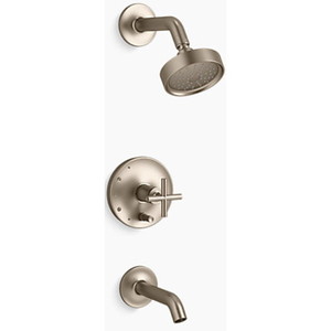 KT14420-3G-BV/K11748-K-NA Purist One Handle Tub & Shower Faucet - Vibrant Brushed Bronze