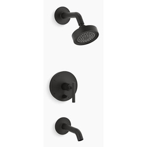 KT14420-4-BL Purist Tub & Shower Faucet Trim Trim Kit - Matte Black