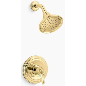 KTS396-4G-PB/K8304-K-NA Devonshire Single Handle Shower Faucet - Vibrant Polished Brass