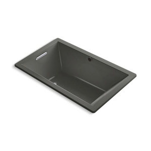 K1849-VB-58 UnderScore VibrAcoustic 60'' x 36'' Soaking Tub - Thunder Grey
