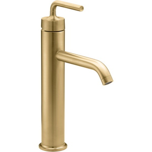 K14404-4A-2MB Purist Vessel Filler Bathroom Faucet - Vibrant Brushed Moderne Brass