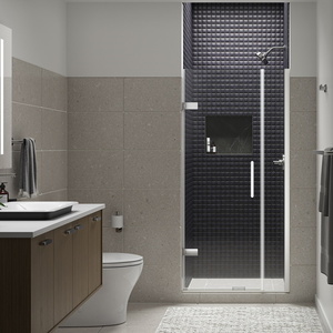 K27588-10L-SHP Composed Shower Door - Fixed Shower Door - Bright Polished Silver